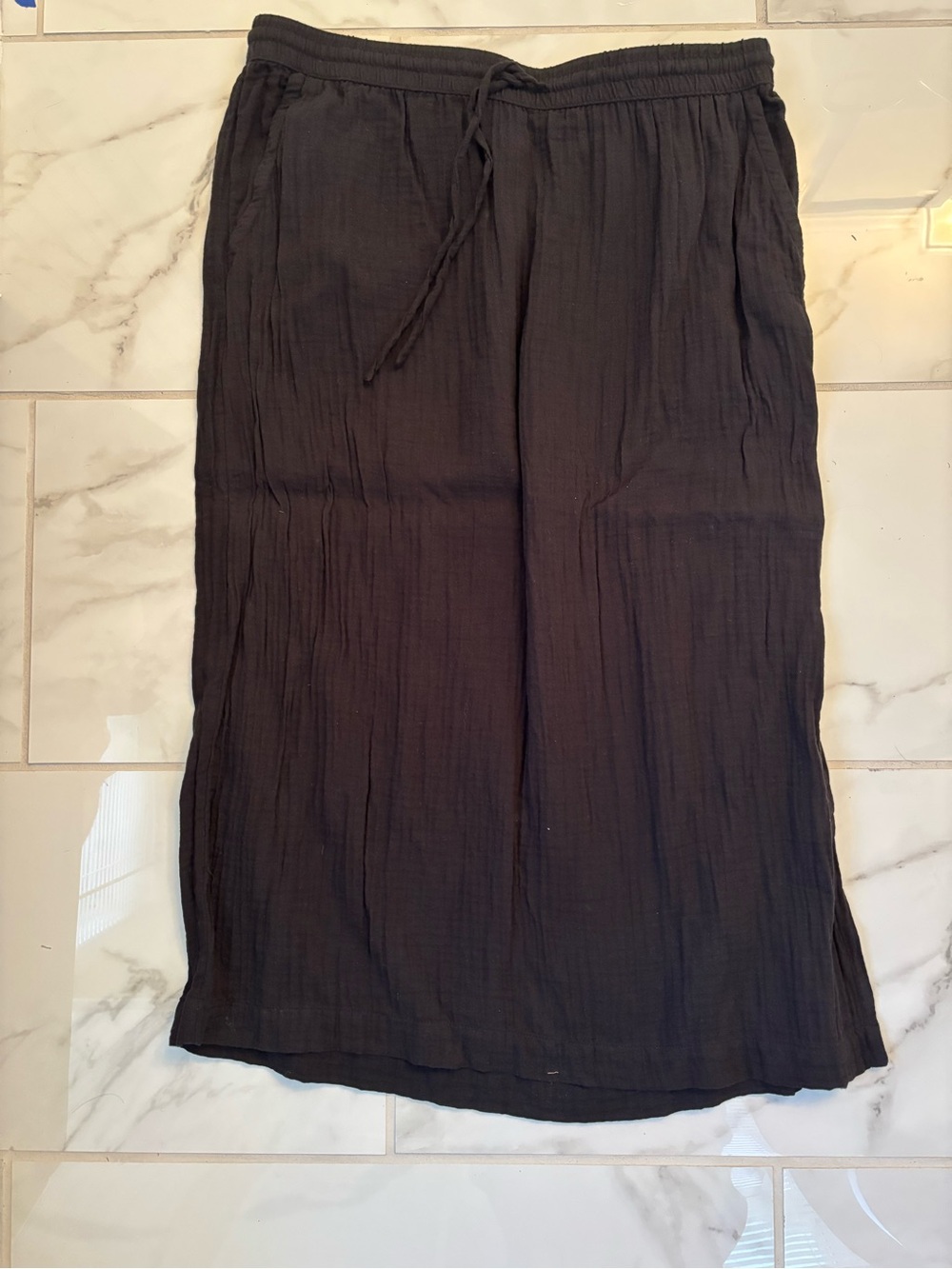 NWOT Black Midi Skirt Universal Thread 100% Cotton Drawstring